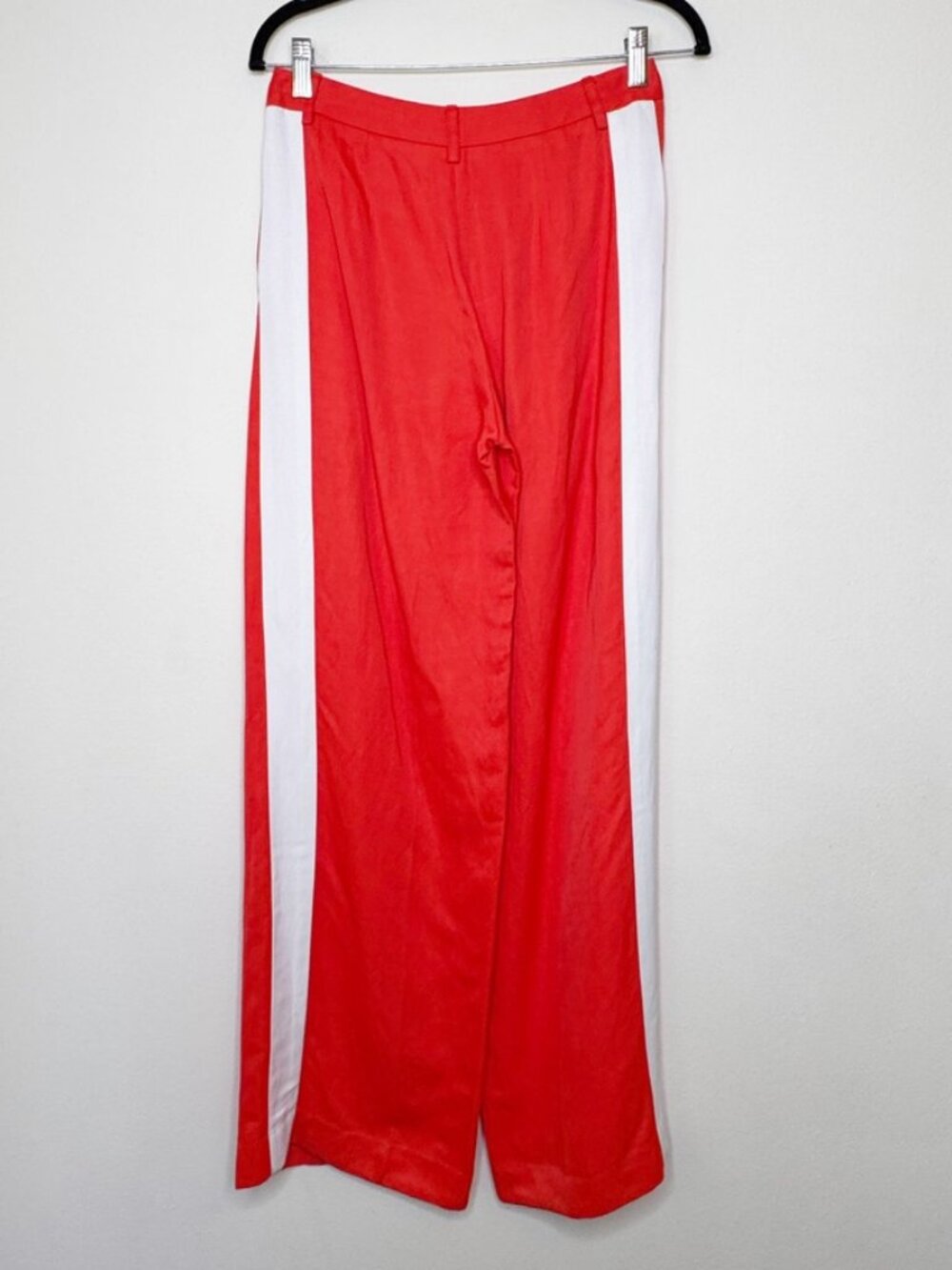 TWP Sullivan With Tux Coated Viscose Linen Wide Leg Pants Red Bone Size 0 - Picture 4 of 16
